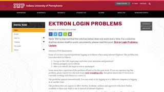 
                            6. Ektron Login Problems - News - Digital Team - IUP