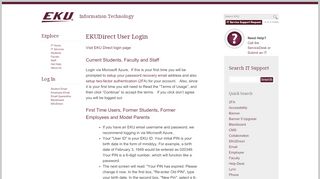 
                            2. EKUDirect User Login | Information Technology