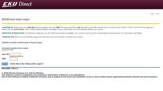 
                            1. EKUDirect User Login