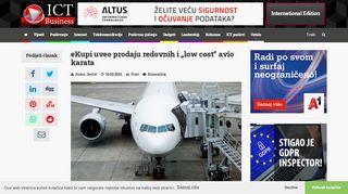 
                            11. eKupi uveo prodaju redovnih i „low cost“ avio karata | ICT Business