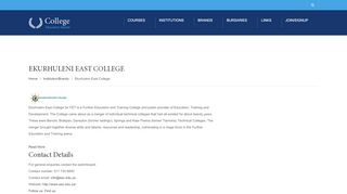 
                            8. Ekurhuleni East College | SAstudy.co.zaSA Study