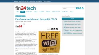 
                            6. Ekurhuleni switches on free public Wi-Fi | Fin24