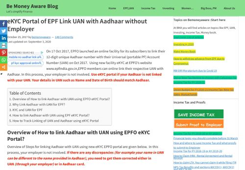 
                            6. eKYC Portal of EPF Link UAN with Aadhaar without Employer