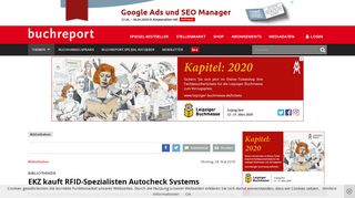 
                            10. EKZ kauft RFID-Spezialisten Autocheck Systems - buchreport