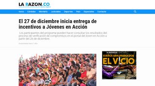 
                            11. El 27 de diciembre inicia entrega de incentivos a Jóvenes en Acción ...