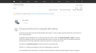 
                            1. El Cap launchctl won't re-read plist afte… - Apple Community ...