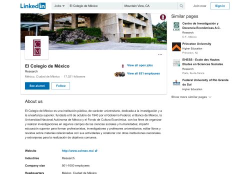 
                            11. El Colegio de México | LinkedIn