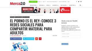 
                            7. El porno es el rey: conoce 3 redes sociales para compartir material ...