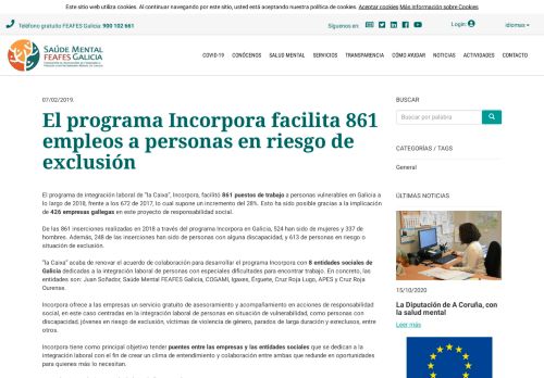 
                            8. El programa Incorpora facilita 861 empleos a personas en riesgo de ...