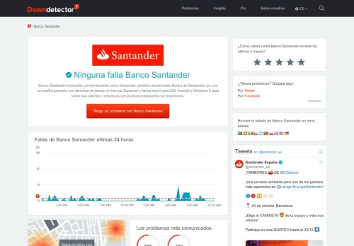 
                            12. El servicio de Santander no funciona. Problemas y cortes actuales ...