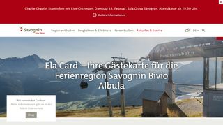 
                            9. Ela Card – Ihre Gästekarte für die Ferienregion Savognin Bivio ...