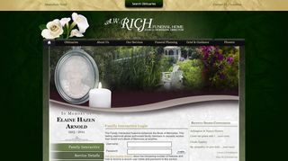 
                            11. Elaine Arnold Login - Fairfax, Vermont | A W Rich Funeral Home