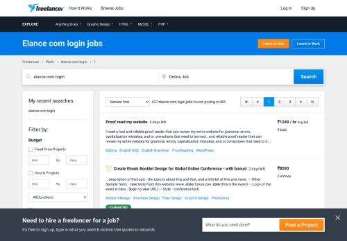 
                            5. Elance com login Jobs, Employment | Freelancer