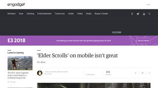 
                            8. 'Elder Scrolls' on mobile isn't great - Engadget
