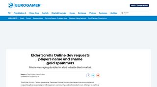 
                            6. Elder Scrolls Online dev requests players name and shame gold ...