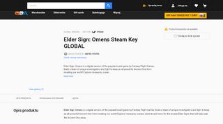 
                            13. Elder Sign: Omens Steam Key GLOBAL - G2A.COM