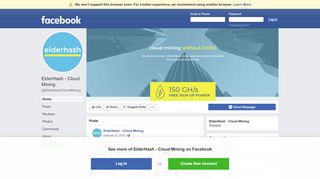 
                            5. ElderHash - Cloud Mining - Home | Facebook