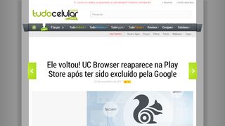 
                            13. Ele voltou! UC Browser reaparece na Play Store após ter sido ...