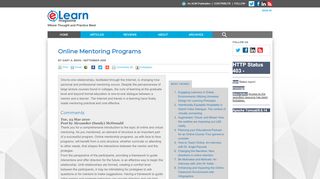 
                            13. elearn Magazine: Online Mentoring Programs