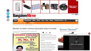 
                            13. Election to state's women advocates body in trouble - Bangalore Mirror