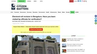 
                            10. Electoral roll revision in Bengaluru: Have you been visited by officials ...