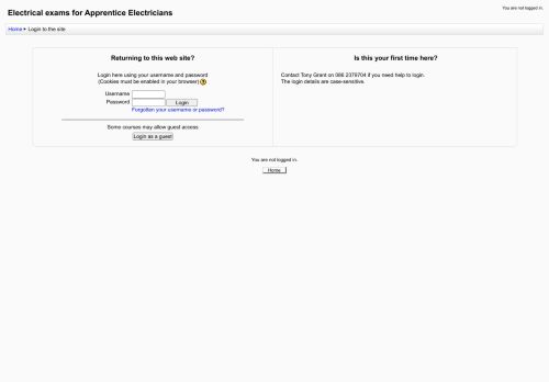 
                            5. Electrical exams for Apprentices, Electricians and E&I: Login to the site