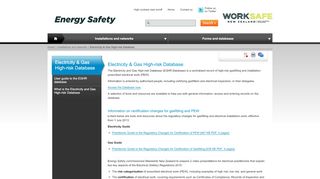 
                            3. Electricity & Gas High-risk Database | Energy Safety