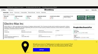 
                            7. Electro-Max Inc: Company Profile - Bloomberg