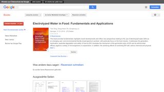 
                            6. Electrolyzed Water in Food: Fundamentals and Applications