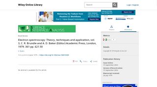 
                            10. Electron spectroscopy: Theory, techniques and application, vol. 3 ...
