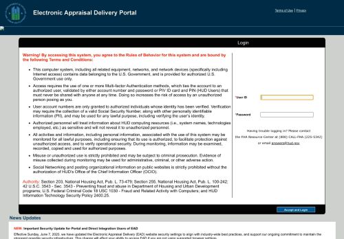
                            5. Electronic Appraisal Delivery Portal :: Login