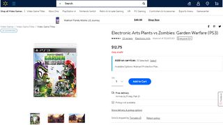 
                            10. Electronic Arts Plants vs Zombies: Garden Warfare (PS3) - Walmart.com