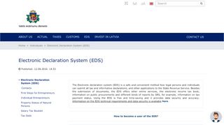 
                            3. Electronic Declaration System (EDS) | Valsts ieņēmumu dienests - VID