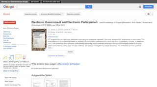 
                            4. Electronic Government and Electronic Participation: Joint ... - Google Books-Ergebnisseite