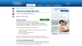 
                            7. Electronic Health Records (for Parents) - KidsHealth