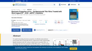 
                            10. Electronic Properties of Cu2–xSe Nanocrystal Thin Films Treated with ...