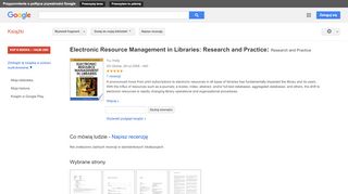 
                            9. Electronic Resource Management in Libraries: Research and ... - Wynik z Google Books