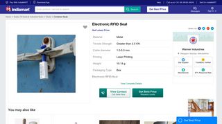 
                            9. Electronic RFID Seal - View Specifications & Details of Container ...