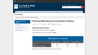 
                            9. Electronic Submissions Gateway > Planned Maintenance and ... - FDA