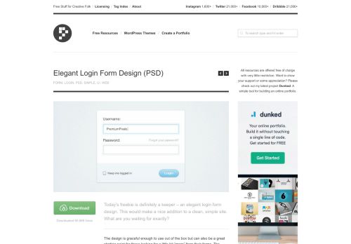 
                            6. Elegant Login Form Design (PSD) - Premium Pixels