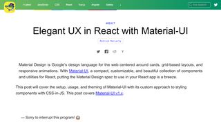 
                            9. Elegant UX in React with Material-UI ← Alligator.io