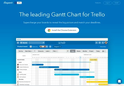 
                            11. Elegantt : Awesome Gantt charts for Trello