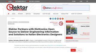 
                            6. Elektor Partners with Elettronica Open Source to Deliver Engineering ...
