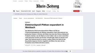 
                            12. Elektronikprofi Pitthan expandiert in Wehbach - Kreis Altenkirchen ...