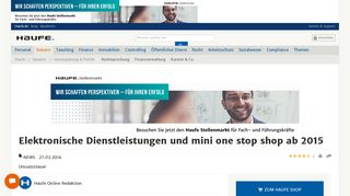 
                            6. Elektronische Dienstleistungen und mini one stop shop ab 2015 - Haufe