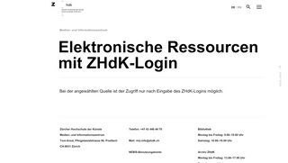 
                            4. Elektronische Ressourcen mit ZHdK-Login | ZHdK.ch