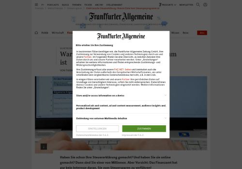 
                            8. Elektronische Steuererklärung: Warum Elster kein ... - FAZ