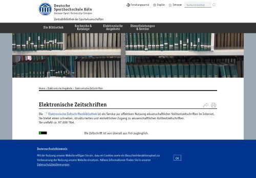 
                            5. Elektronische Zeitschriften - Zentralbibliothek der Sportwissenschaften ...