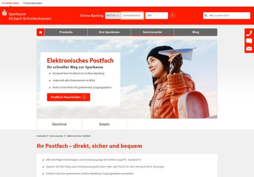 
                            13. Elektronisches Postfach | Sparkasse Aichach-Schrobenhausen