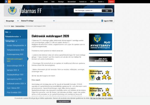 
                            10. Elektronisk matchrapport 2019 — Dalarnas FF